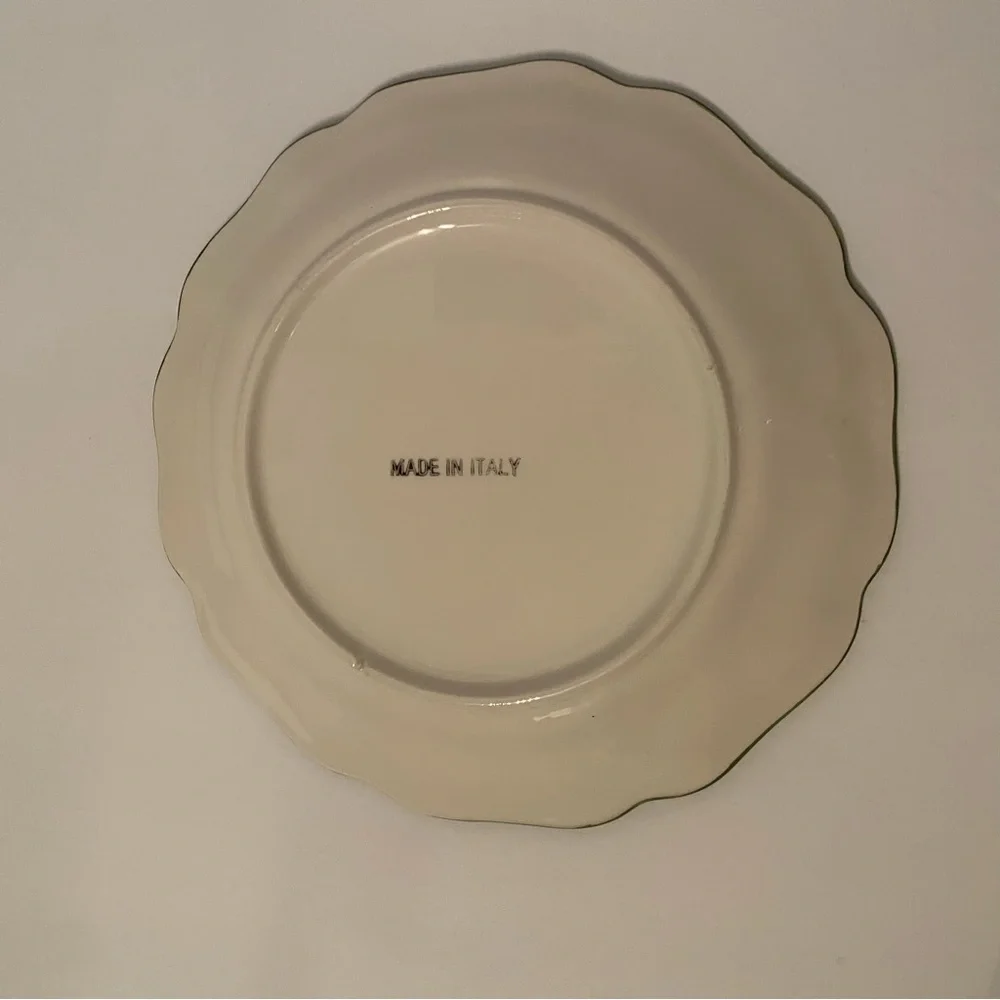SAN MARCO ITALY LUNCHEON PLATES SET OF 4 FRUIT TREES WHITE GREEN LEMON APPLE